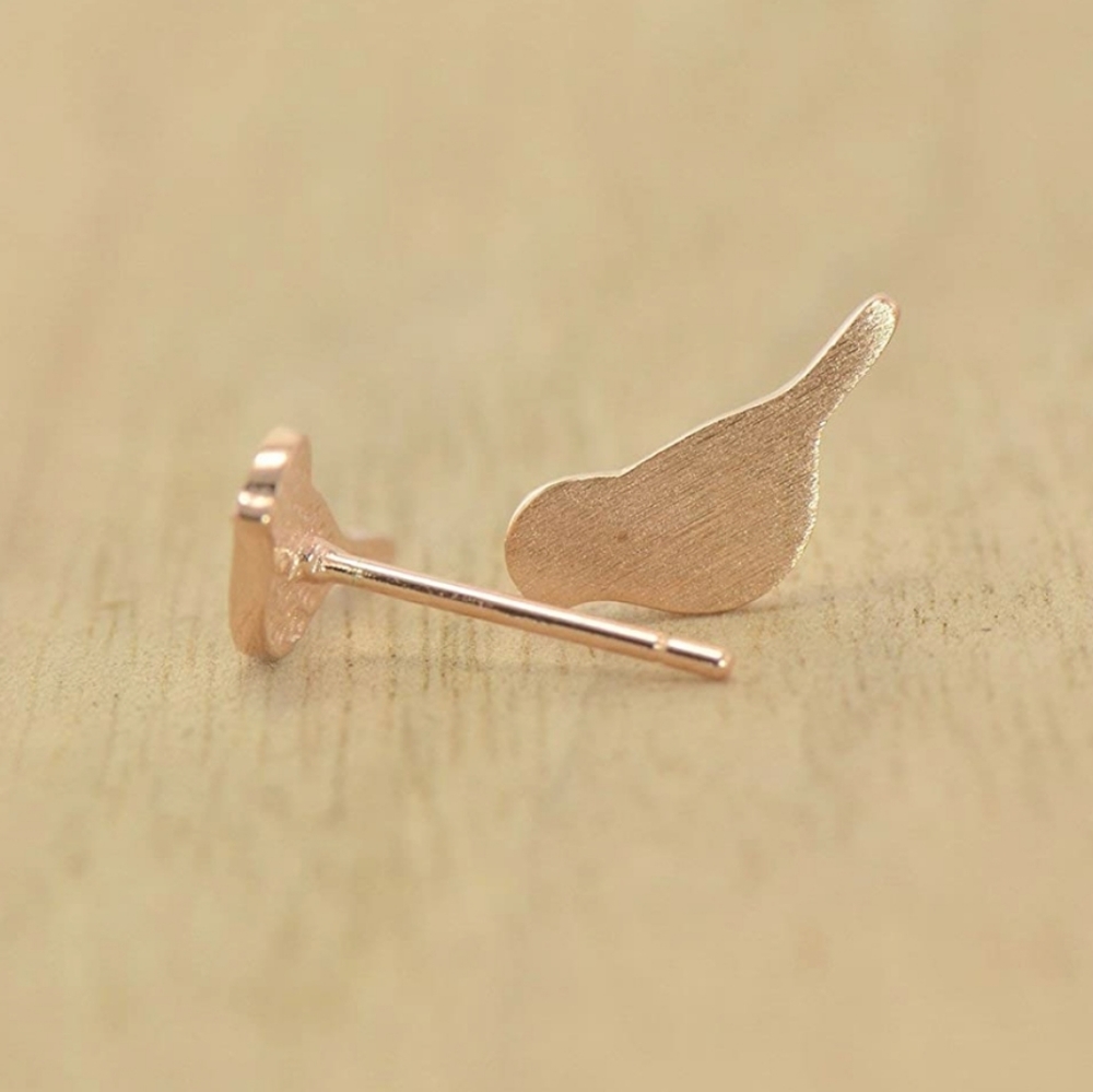 925 Silver Rose Gold Bird Stud  Earrings - Picture 4 of 6